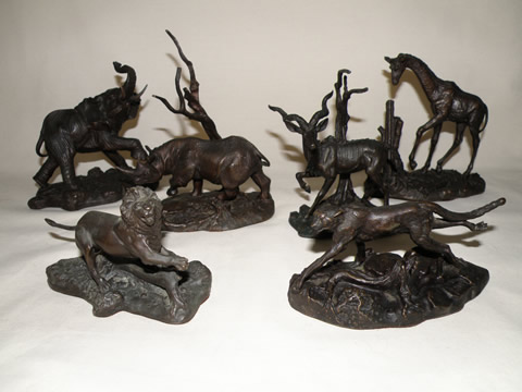 East African Wildlife Society Bronzes (set of 6)