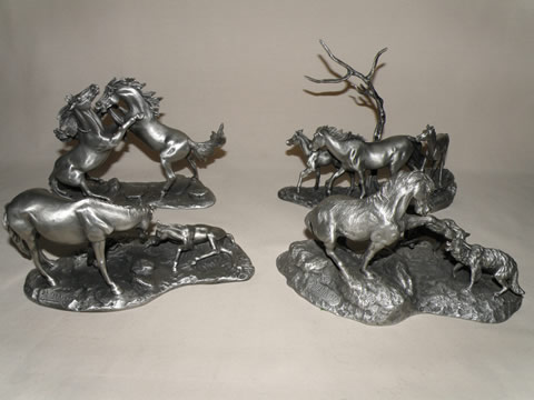 Wild Horses Pewters (Limited Edition set of 4) 1977